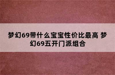 梦幻69带什么宝宝性价比最高 梦幻69五开门派组合